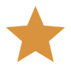 A orange five-point star on a black background.